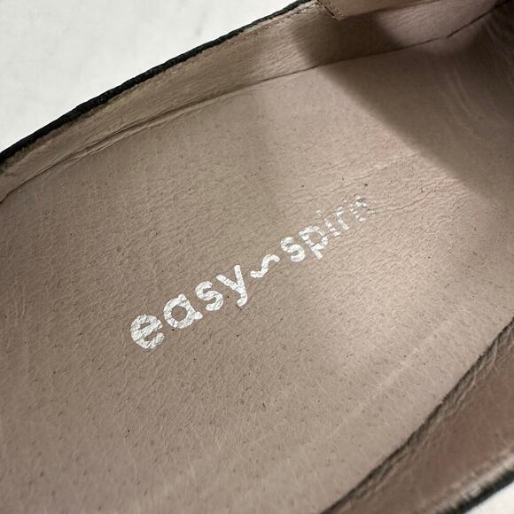 Easy Spirit 9.5 Silver Leather Closed Toe Cut out Flats Velcro Sling back Shoes - Picture 7 of 10